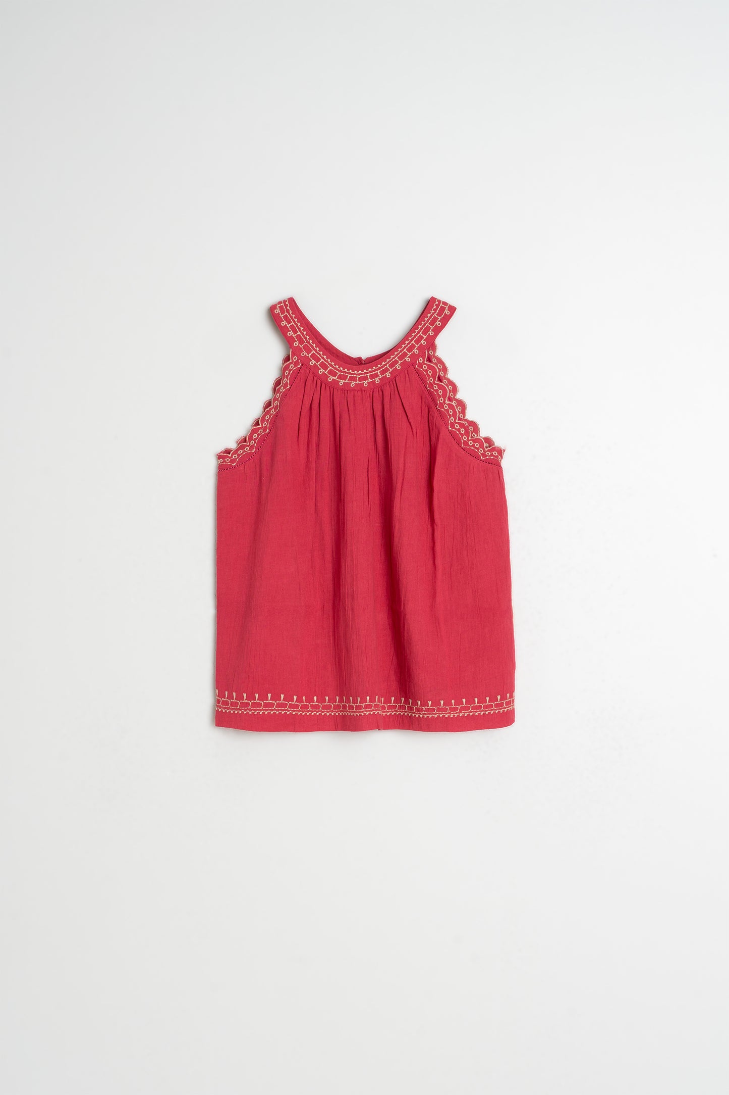 TOP À BRODERIES CONTRASTÉES