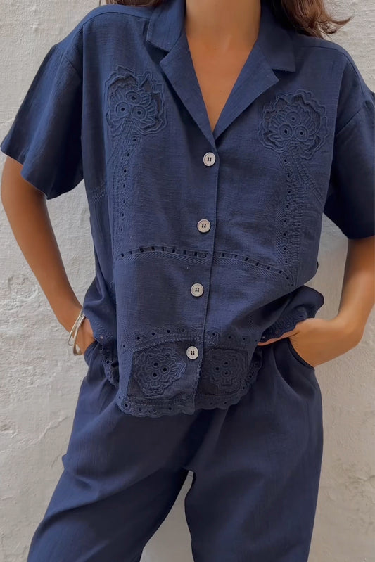 EYELET EMBROIDERED SHIRT 1