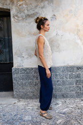 GILET RAYÉ EN LIN