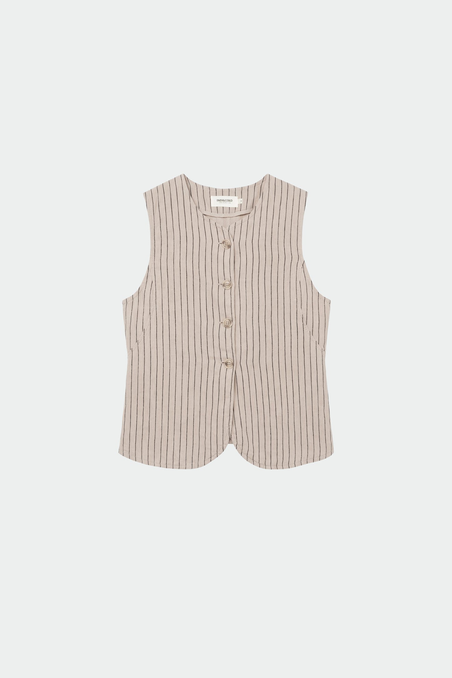 GILET RAYÉ EN LIN
