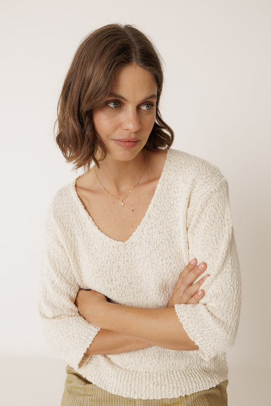 ORGANIC COTTON BOUCLÉ SWEATER 1