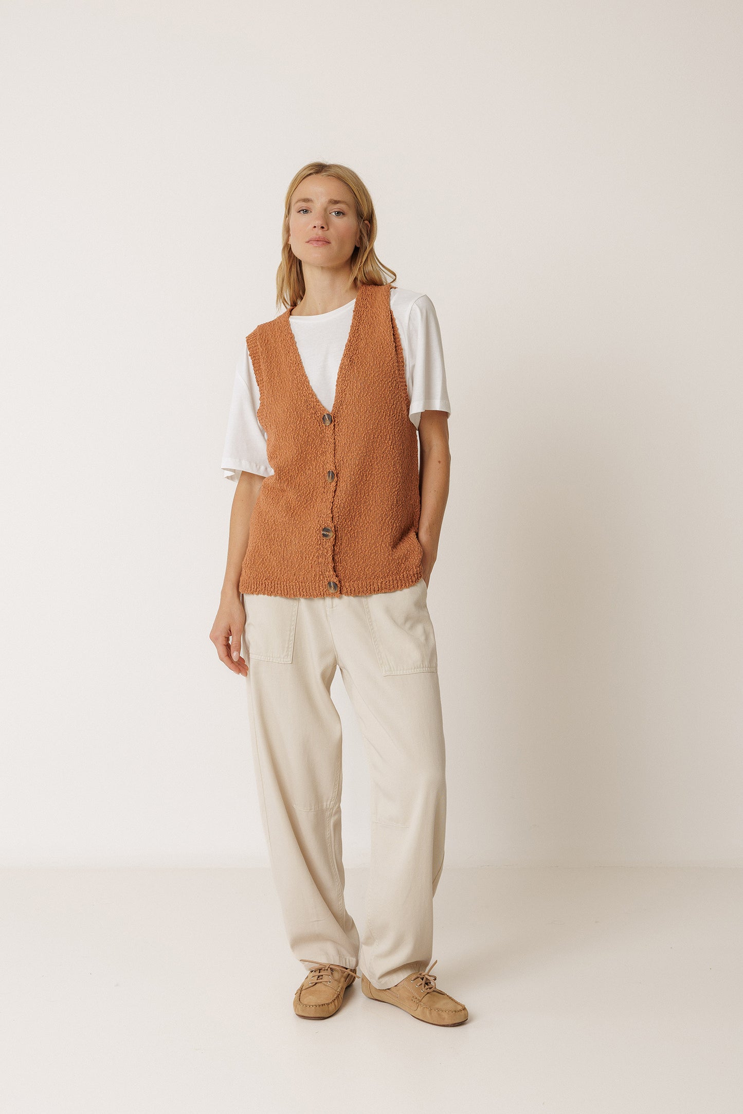 ORGANIC COTTON BOUCLÉ VEST