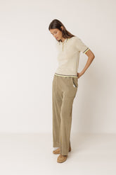CONTRAST-STRIPE KNIT POLO