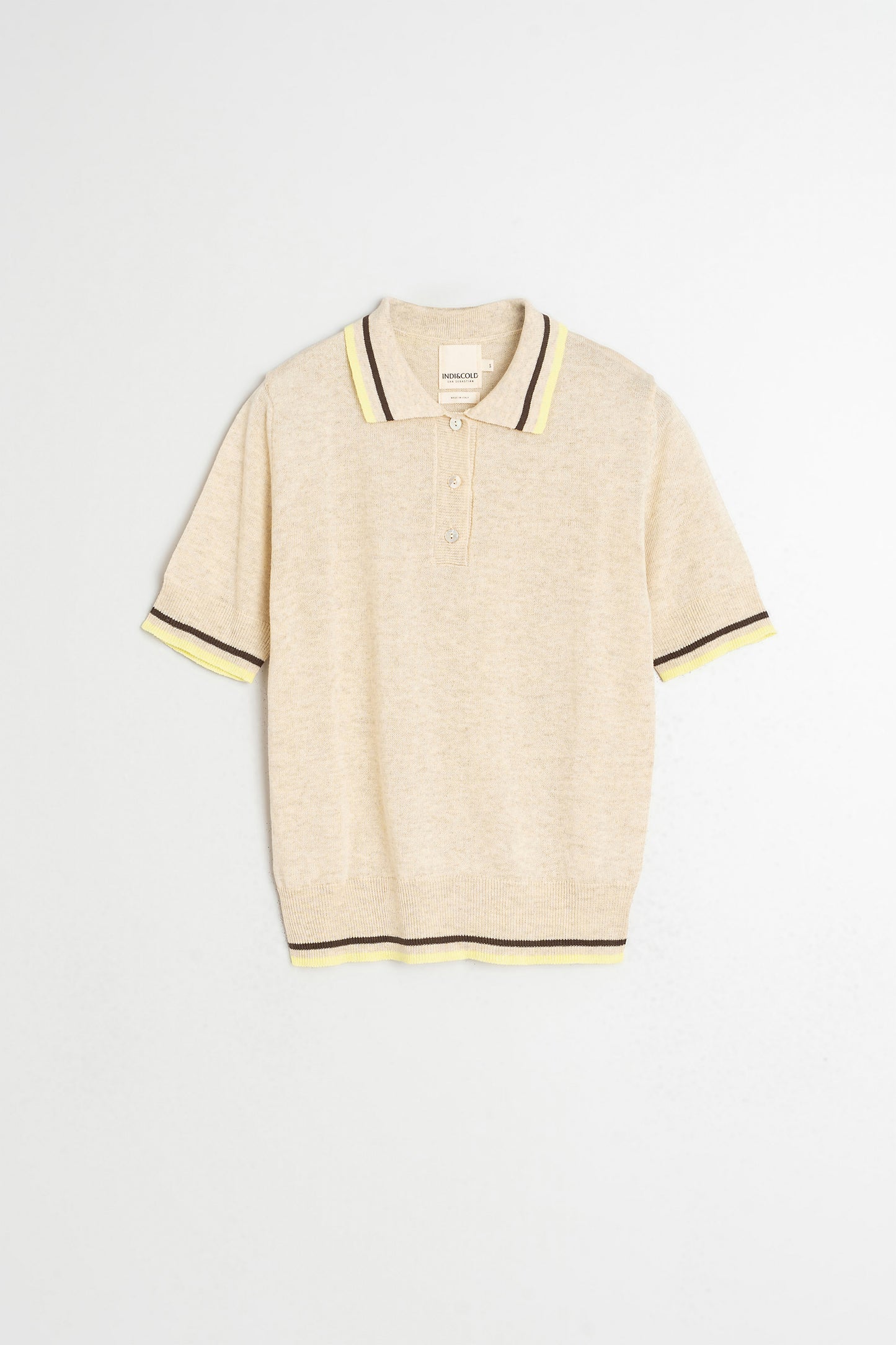 POLO EN MAILLE À RAYURES CONTRASTÉES