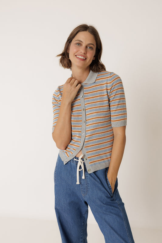STRIPE KNIT POLO 2