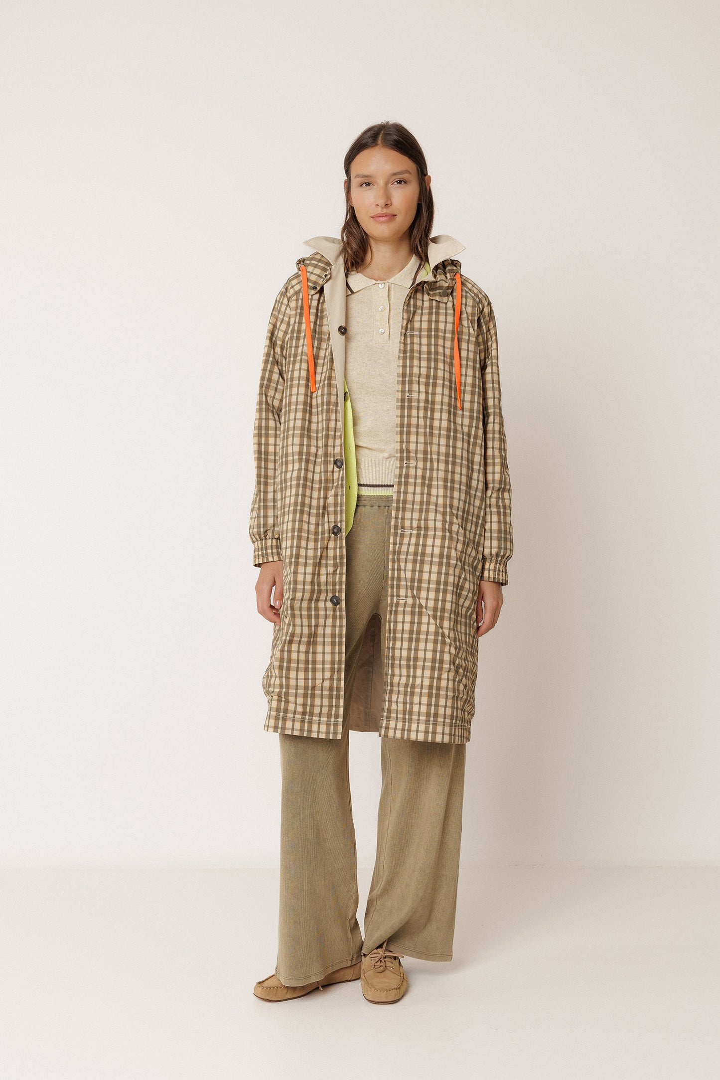 TRENCH REVERSIBLE À CARREAUX