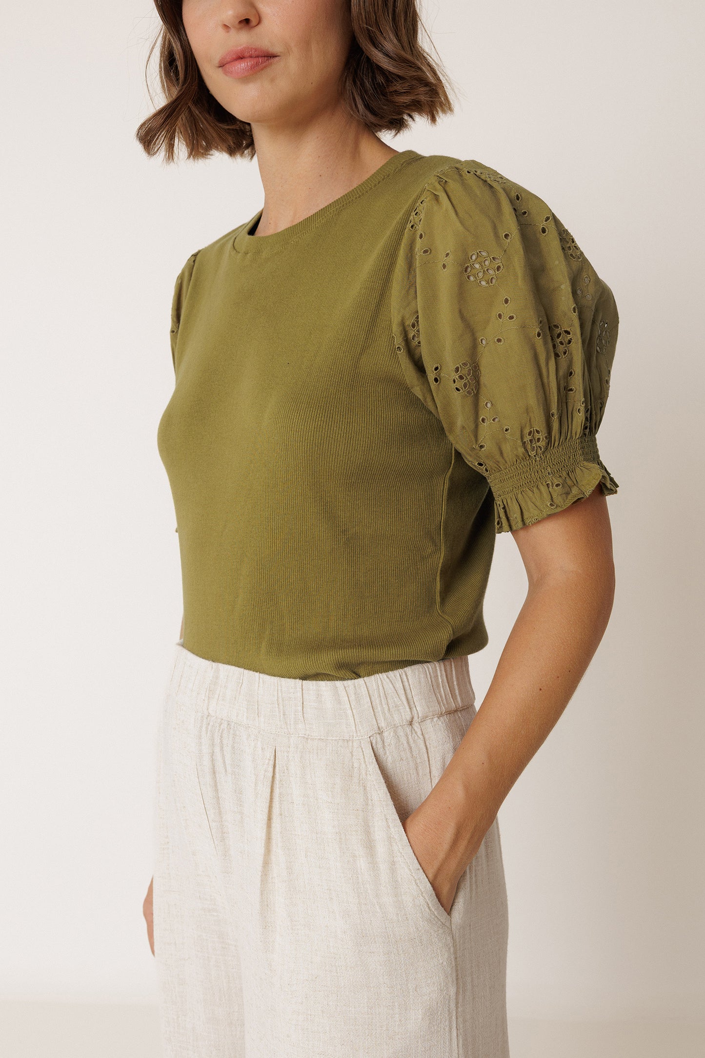 BALLOON-SLEEVE TEE