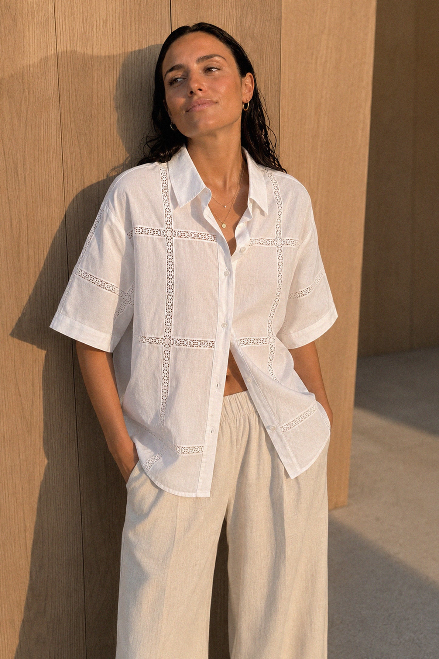 [CL] LACE POPLIN SHIRT