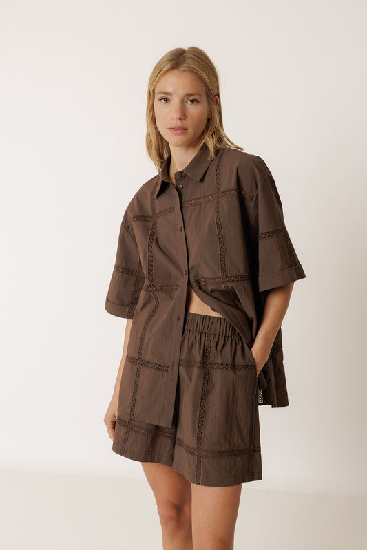 [CL] LACE POPLIN SHORT 2