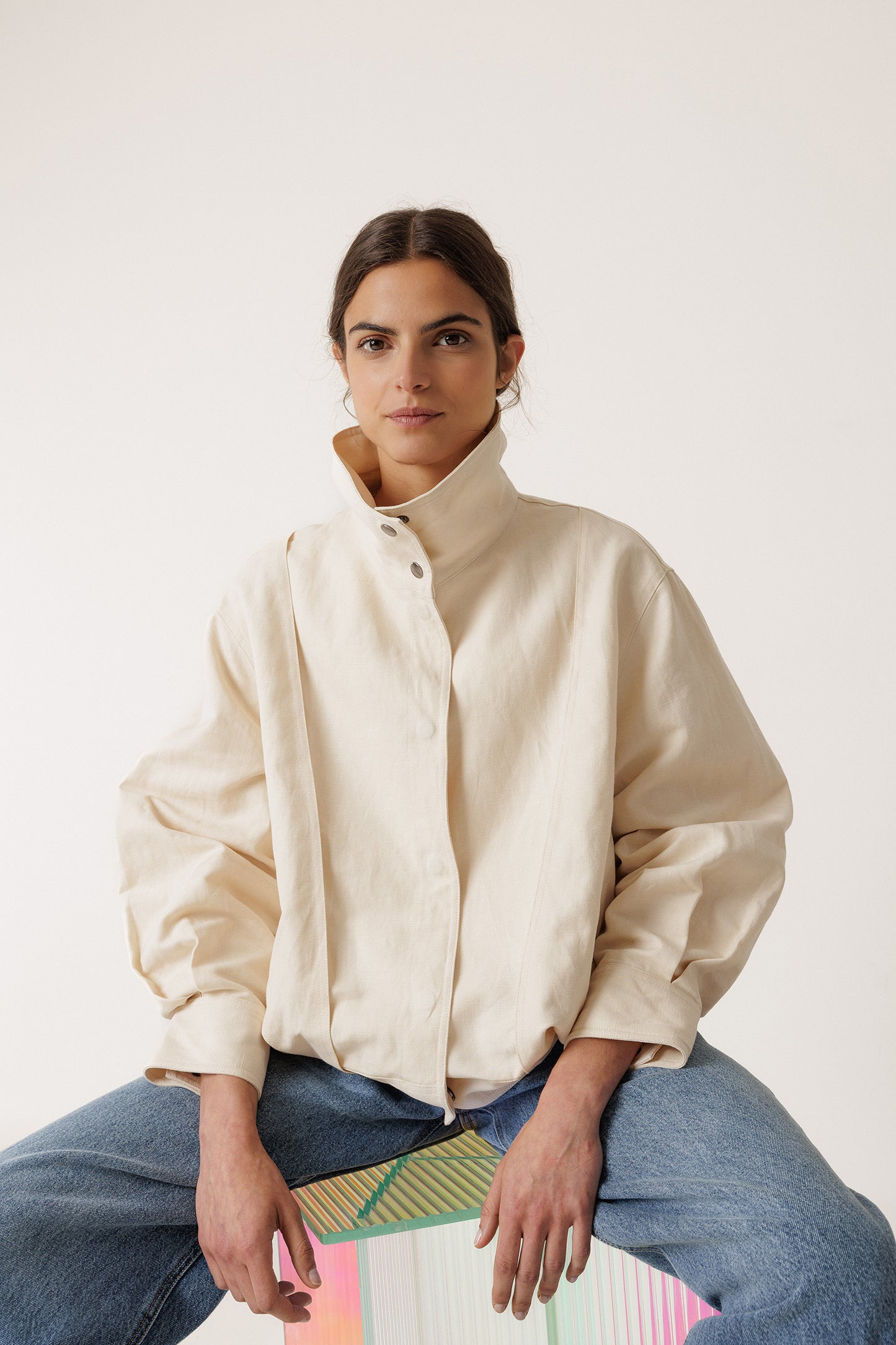 COTTON LINEN BOMBER