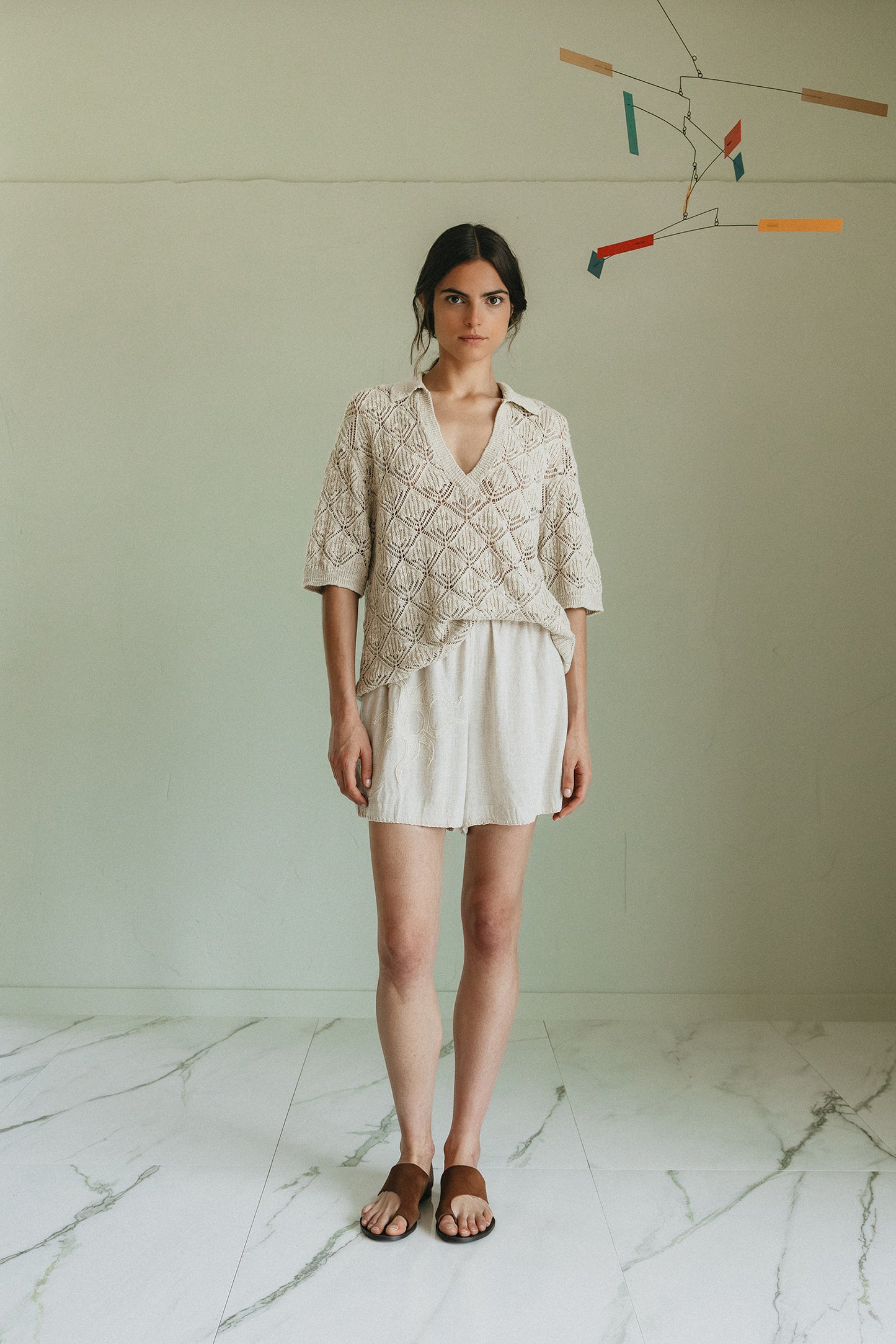 OPEN-KNIT POLO