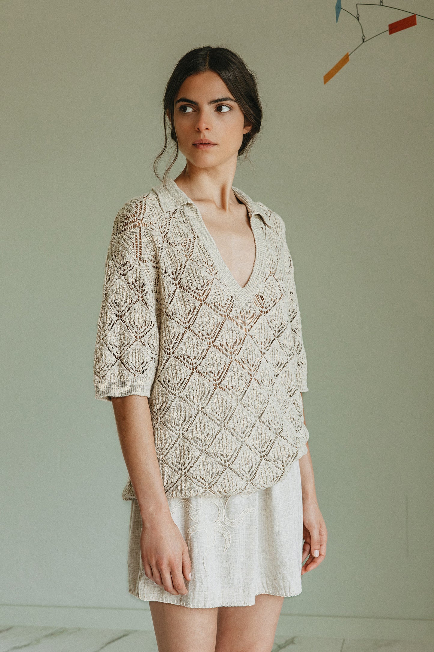 OPEN-KNIT POLO